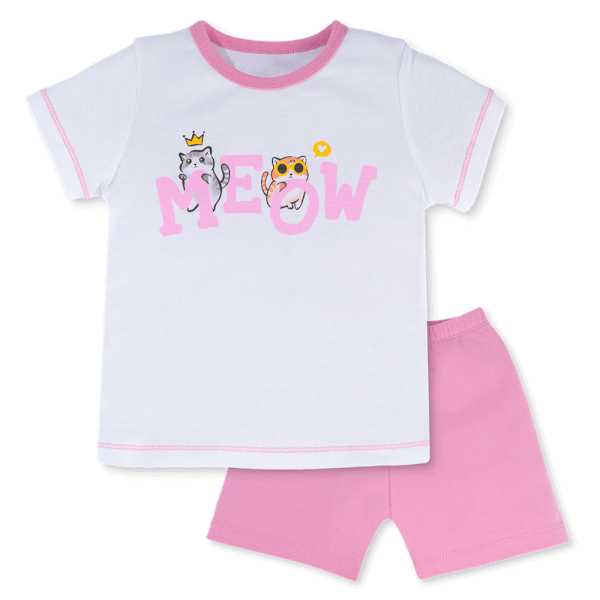 Bộ bé gái lửng Animo Easy LU0325015 (1-4Y,Trắng-tím,TT02)