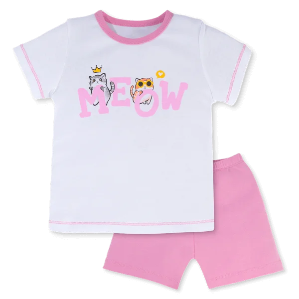 Bộ bé gái lửng Animo Easy LU0325015 (1-4Y,Trắng-tím,TT02)