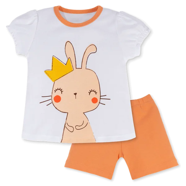 Bộ bé gái lửng Animo Easy LU0325013 (1-4Y,Trắng-cam,TT02)