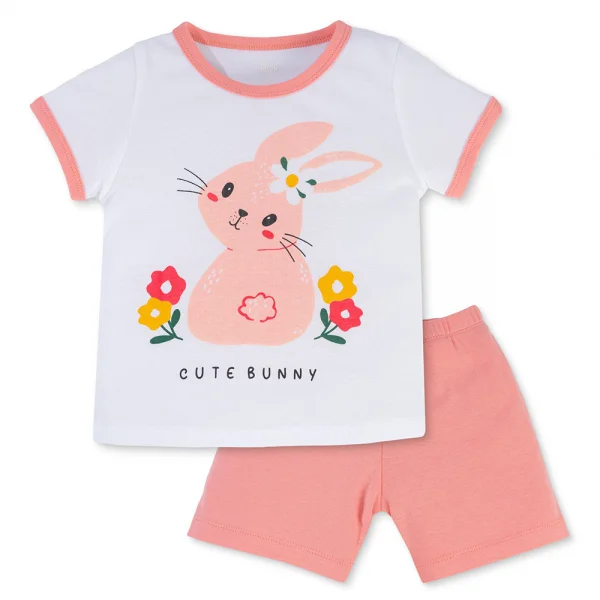 Bộ bé gái lửng Animo Easy LU0325011 (1-4Y,Trắng-đào,TT02)