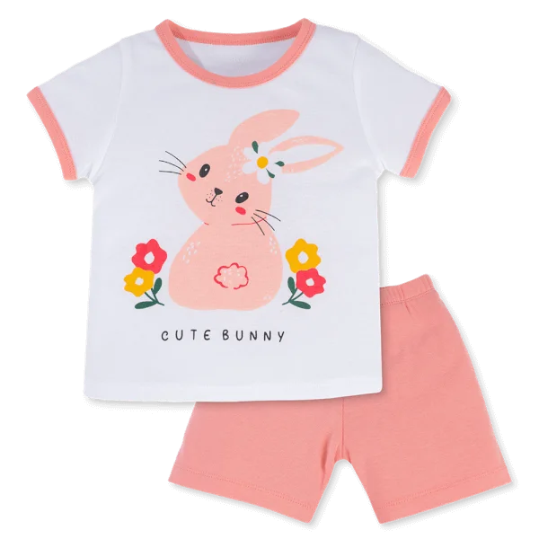 Bộ bé gái lửng Animo Easy LU0325011 (1-4Y,Trắng-đào,TT02)