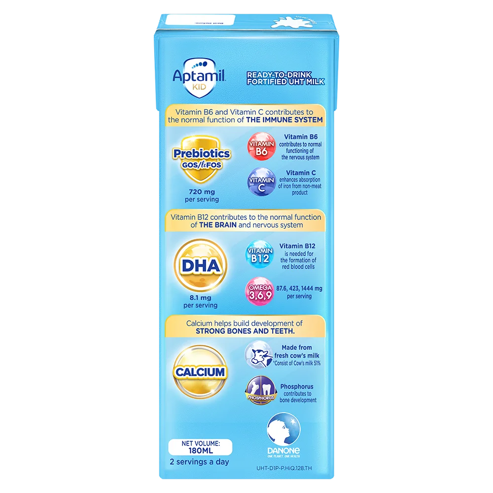 Thùng Sữa dinh dưỡng pha sẵn Aptamil Kid 180ml, lốc 3 hộp (Từ 1 tuổi)