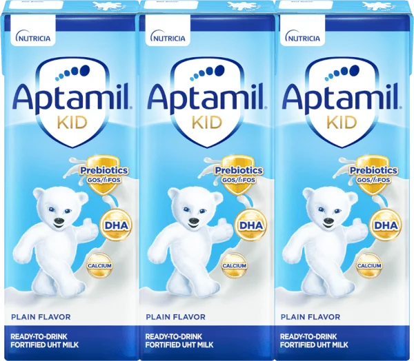 Sữa dinh dưỡng pha sẵn Aptamil Kid 180ml, lốc 3 hộp (Từ 1 tuổi)
