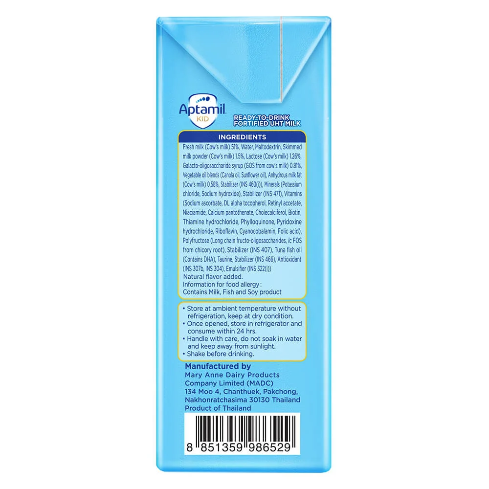 Sữa dinh dưỡng pha sẵn Aptamil Kid 110ml, lốc 3 hộp (Từ 1 tuổi)