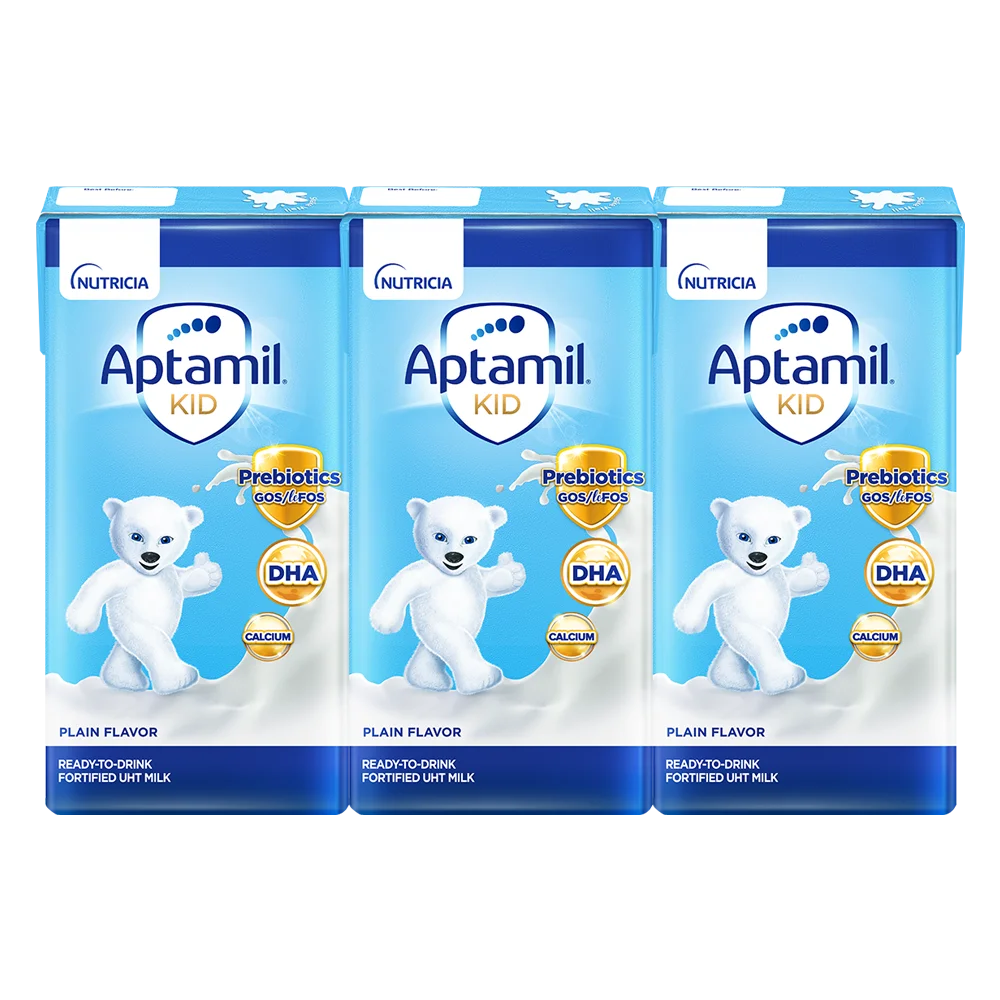 Sữa dinh dưỡng pha sẵn Aptamil Kid 110ml, lốc 3 hộp (Từ 1 tuổi)