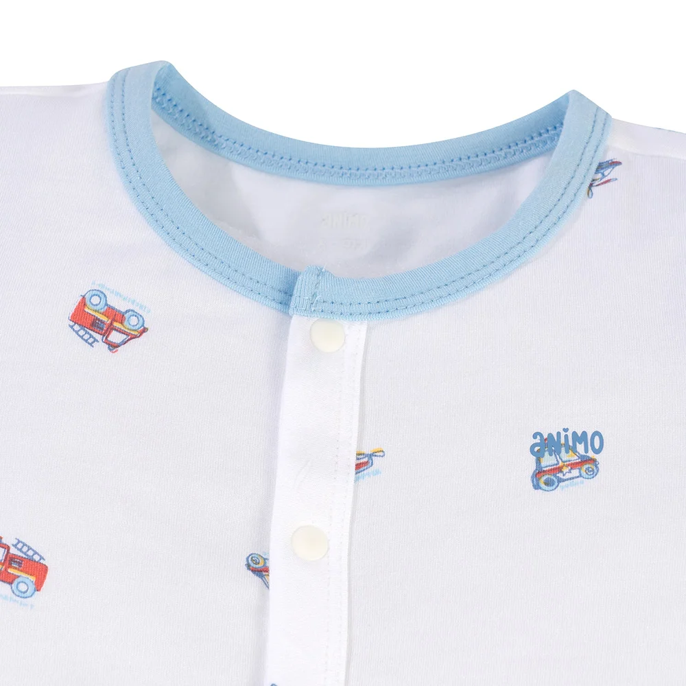 Set 2 Bodysuit modal kháng khuẩn đùi Animo VD0225020 (0-12M,Xanh-trắng,TT06)