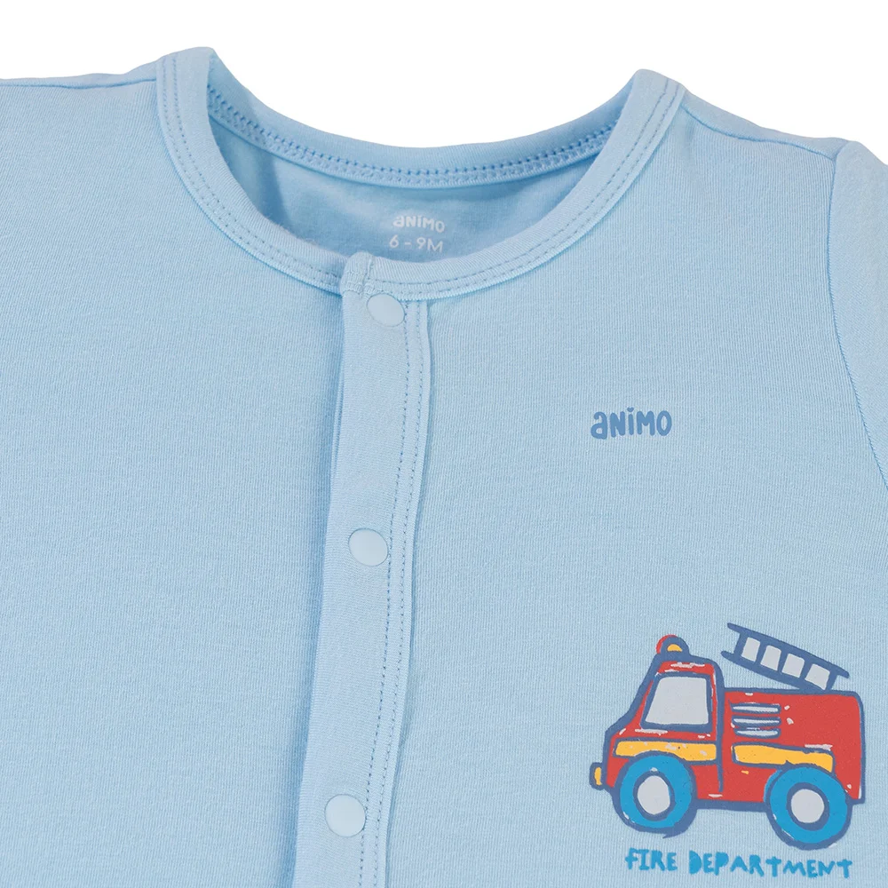 Set 2 Bodysuit modal kháng khuẩn đùi Animo VD0225020 (0-12M,Xanh-trắng,TT06)