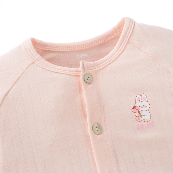 Bộ modal jacquard dài Animo KV1124016 (0-24M,Hồng)