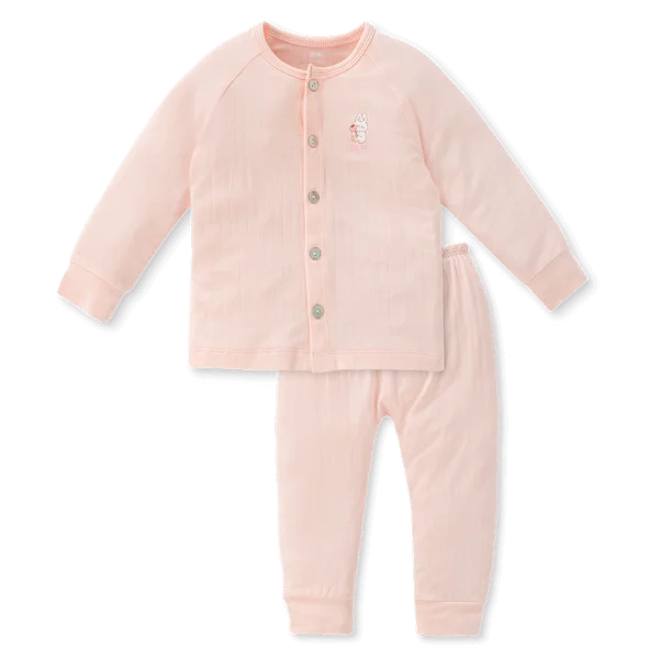 Bộ modal jacquard dài Animo KV1124016 (0-24M,Hồng)