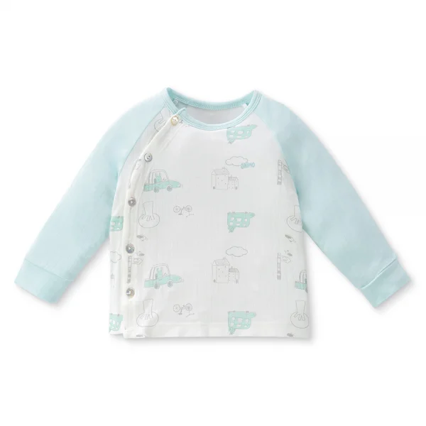 Bộ modal jacquard dài Animo KV1124013 (0-24M,Xanh ngọc)