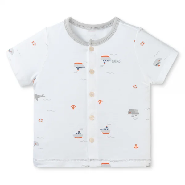 Set 2 Bộ modal kháng khuẩn ngắn Animo VD0225015 (0-24M,Xám-trắng,NN06)