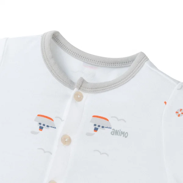 Set 2 Bộ modal kháng khuẩn ngắn Animo VD0225015 (0-24M,Xám-trắng,NN06)