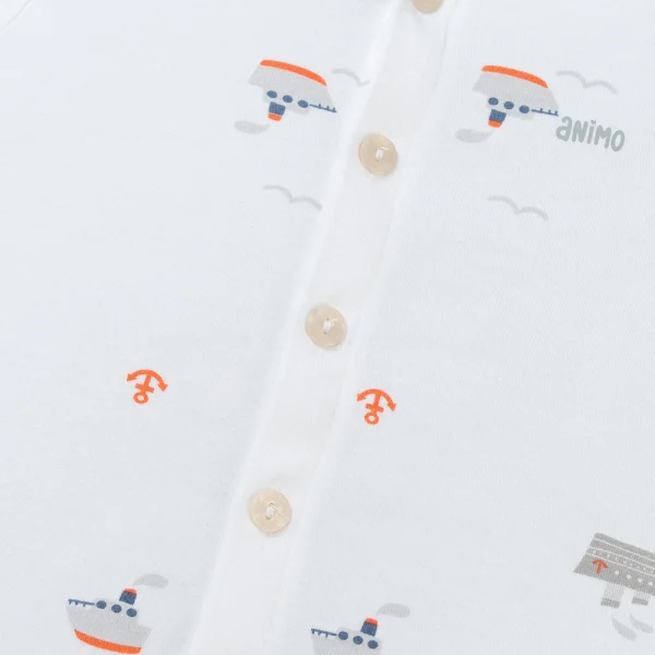 Set 2 Bộ modal kháng khuẩn ngắn Animo VD0225015 (0-24M,Xám-trắng,NN06)