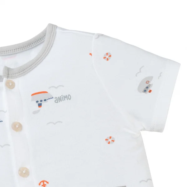 Set 2 Bộ modal kháng khuẩn ngắn Animo VD0225015 (0-24M,Xám-trắng,NN06)