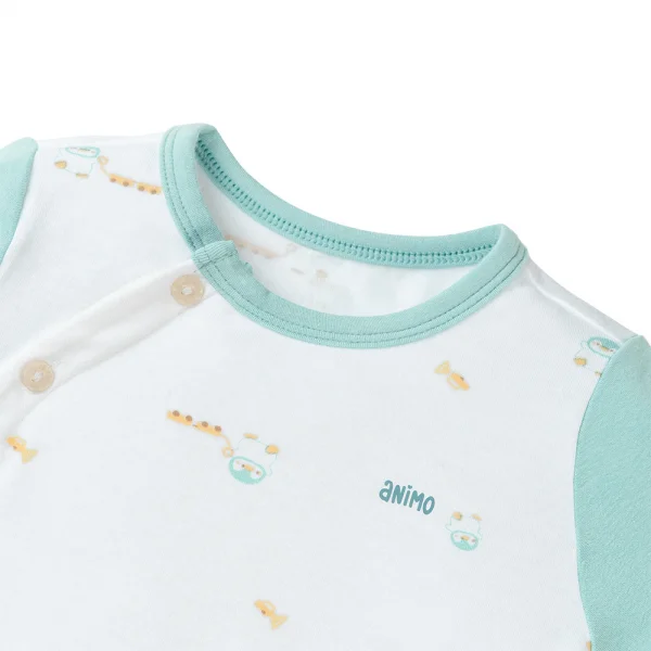 Set 2 Bộ modal kháng khuẩn ngắn Animo VD0225014 (0-24M,Xanh-trắng,DD06)