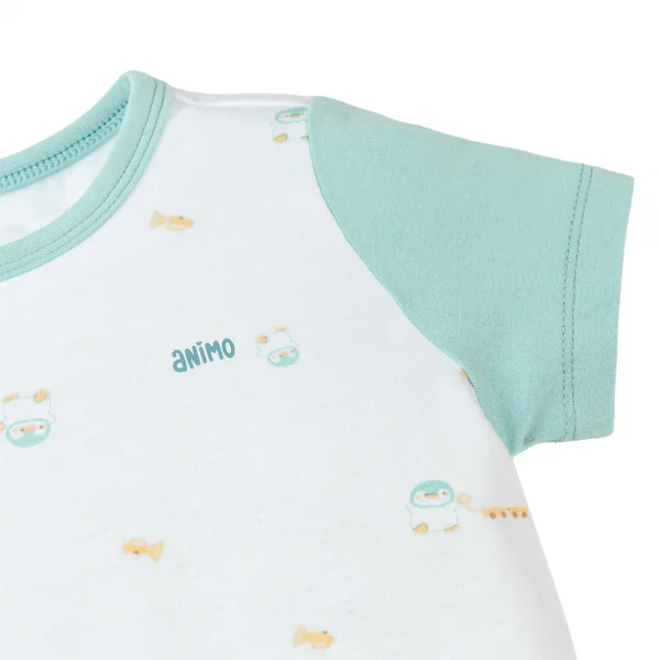 Set 2 Bộ modal kháng khuẩn ngắn Animo VD0225014 (0-24M,Xanh-trắng,DD06)