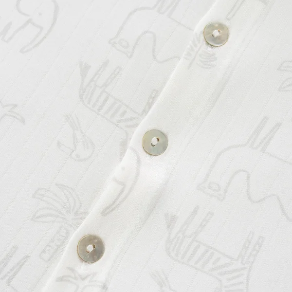 Bộ modal jacquard ngắn Animo KV1124010 (0-24M,Trắng)