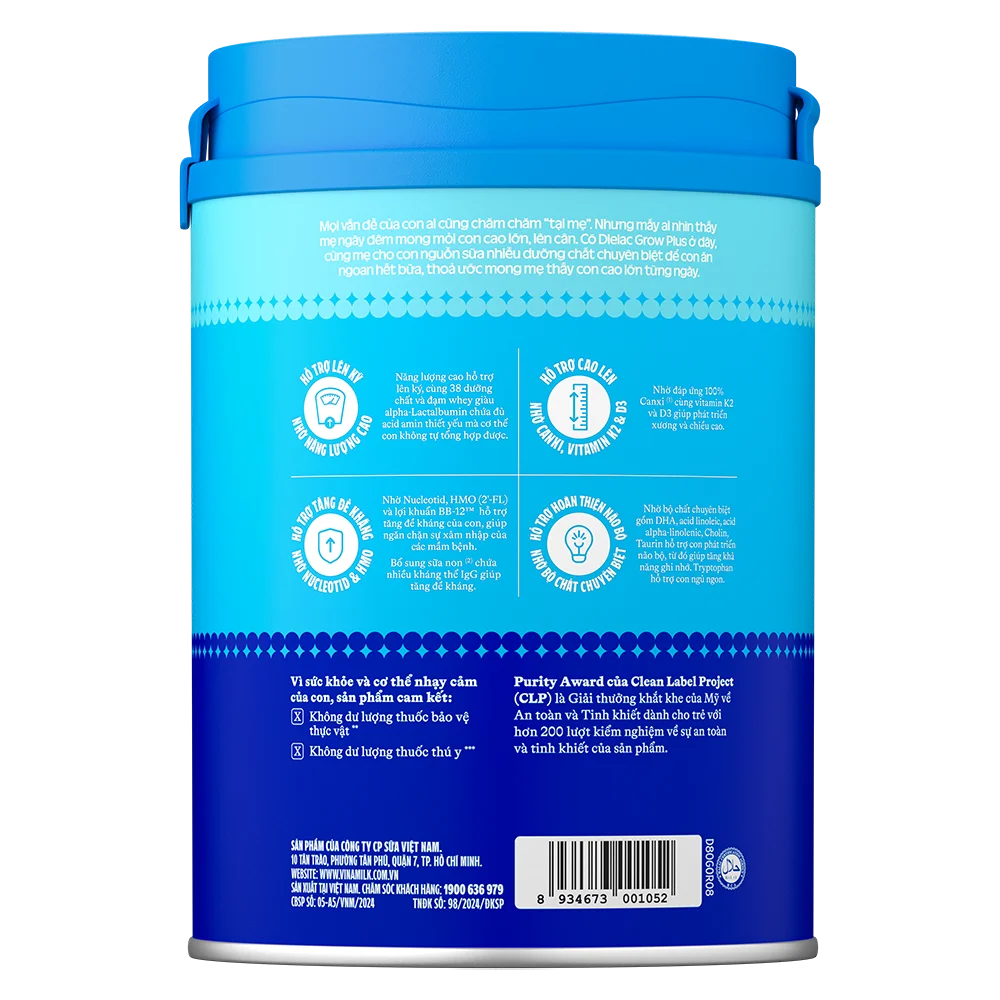 Sữa bột Dielac Grow Plus 1+ 850g (1-2 tuổi)