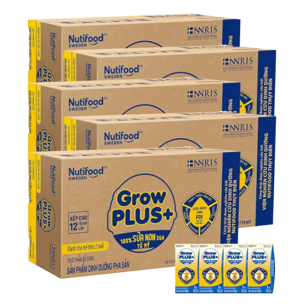 Combo 5 Thùng Sữa GrowPLUS+ Sữa non Vàng 1+ 110ml (lốc 4 hộp)