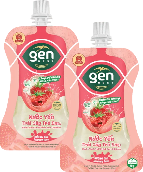 Combo 2 Gennest Nước Yến Sữa Trẻ Em Hương Dâu