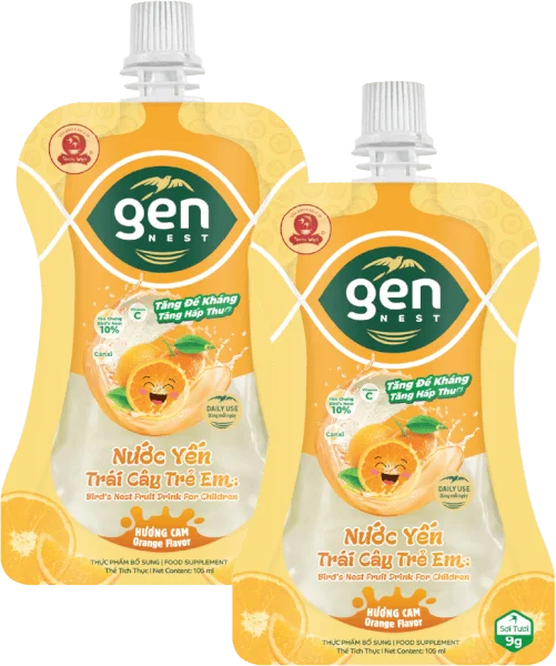 Combo 2 Gennest Nước Yến Trái Cây Trẻ Em Hương Cam