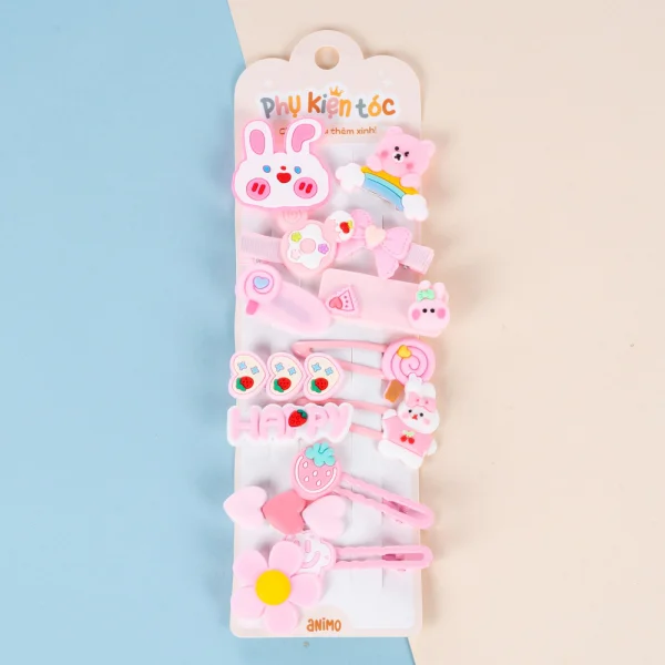 Set kẹp tóc 14 món Animo A2501_MN045 (Hồng)