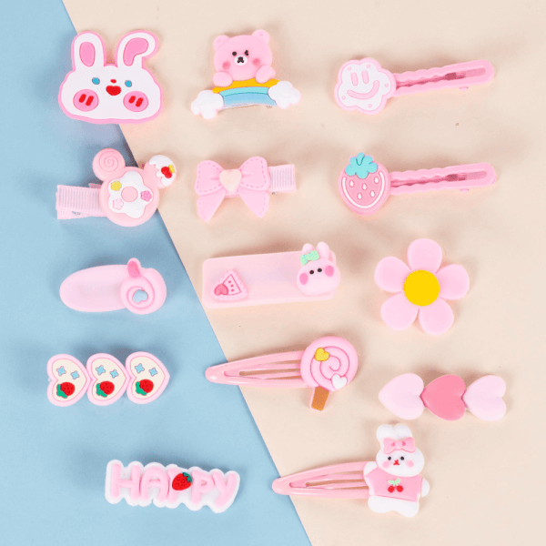 Set kẹp tóc 14 món Animo A2501_MN045 (Hồng)