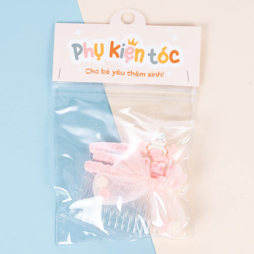 Combo 3 cài tóc nhỏ thỏ con Animo A2501_MN047 (Hồng)