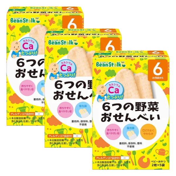 Combo 3 Bánh gạo 6 loại rau củ Bean Stalk 20g