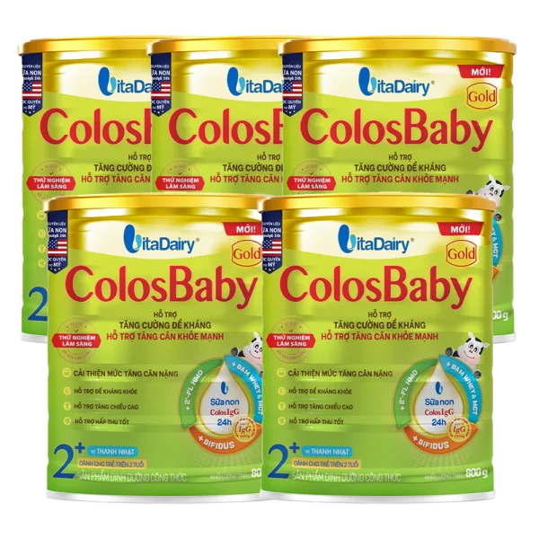 Combo 5 lon SPDD công thức ColosBaby Gold 2 800g - S (Mới)