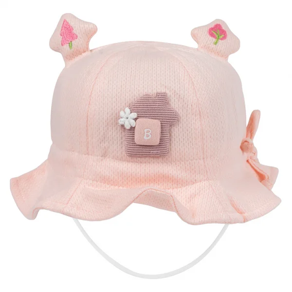Nón vành tròn bé gái 1-3Y Animo A2501_MN052 (50cm,Hồng)