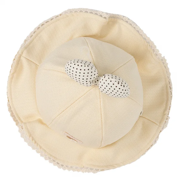 Nón bé gái lớn 3-6Y vành tròn Animo A2501_MN027 (52cm,Kem)