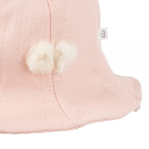 Nón bé gái lớn 3-6Y vành tròn Animo A2501_MN023 (52cm,Hồng)