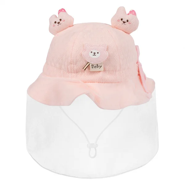 Nón vành tròn khăn voan bé gái 0-12M Animo A2501_MN018 (44cm,Hồng)