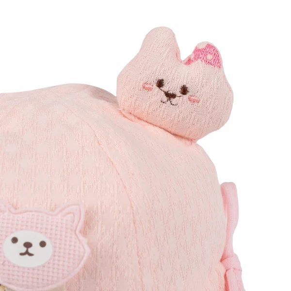 Nón vành tròn khăn voan bé gái 0-12M Animo A2501_MN018 (44cm,Hồng)