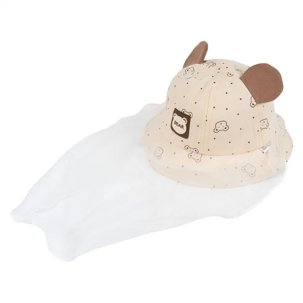 Nón vành tròn khăn voan bé gái 0-12M Animo A2501_MN017 (46cm,Kem)