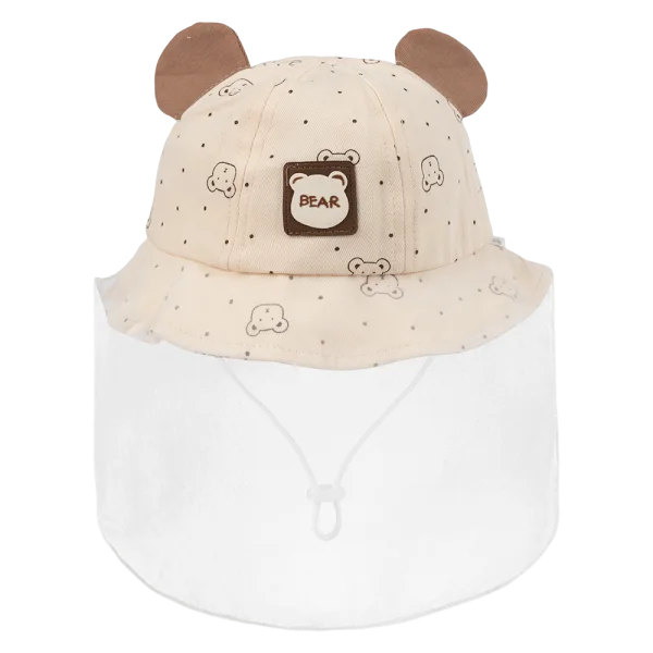 Nón vành tròn khăn voan bé gái 0-12M Animo A2501_MN017 (46cm,Kem)