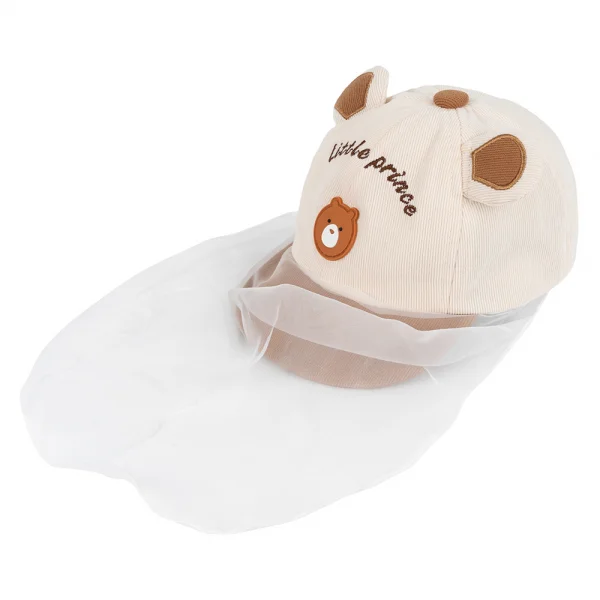 Nón lưỡi trai khăn voan bé trai 0-12M Animo A2501_MN015 (46cm,Kem)