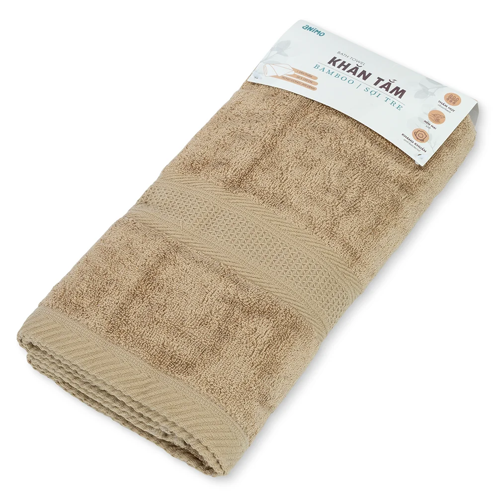 Khăn tắm Sợi tre Animo T2310_HV002 (60x120cm,Nâu rêu)