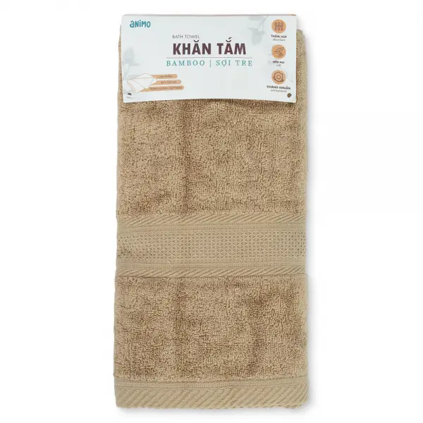 Khăn tắm Sợi tre Animo T2310_HV002 (60x120cm,Nâu rêu)