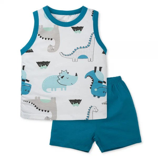 Bộ bé trai sát nách Animo Easy HN0325042 (1-4Y,Trắng-dương,TT04)