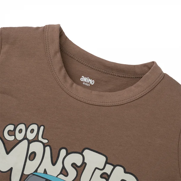 Bộ bé trai ngắn Animo Easy HN0325041 (1-4Y,Nâu-be,DD02)