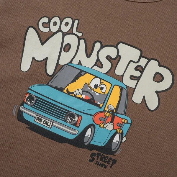 Bộ bé trai ngắn Animo Easy HN0325041 (1-4Y,Nâu-be,DD02)