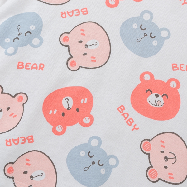 Bộ bé gái ngắn Animo Easy TQ0425002 (1-4Y,Trắng-Hồng,TT04)