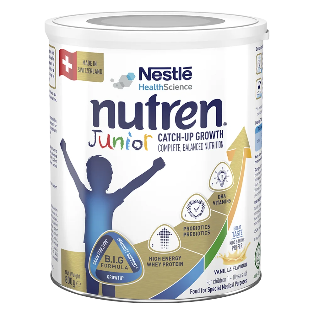Thực phẩm dinh dưỡng y học Nutren JUNIOR 800g (1-10 tuổi) (giao bao bì ngẫu nhiên)