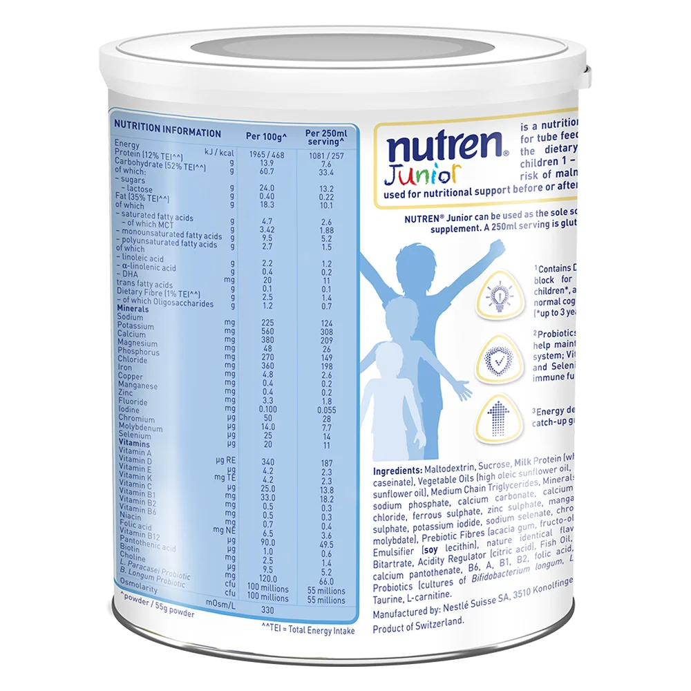 Thực phẩm dinh dưỡng y học Nutren JUNIOR 800g (1-10 tuổi) (giao bao bì ngẫu nhiên)