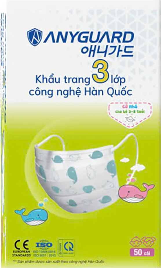 Combo 2 Khẩu trang em bé Anyguard (50 cái/hộp)