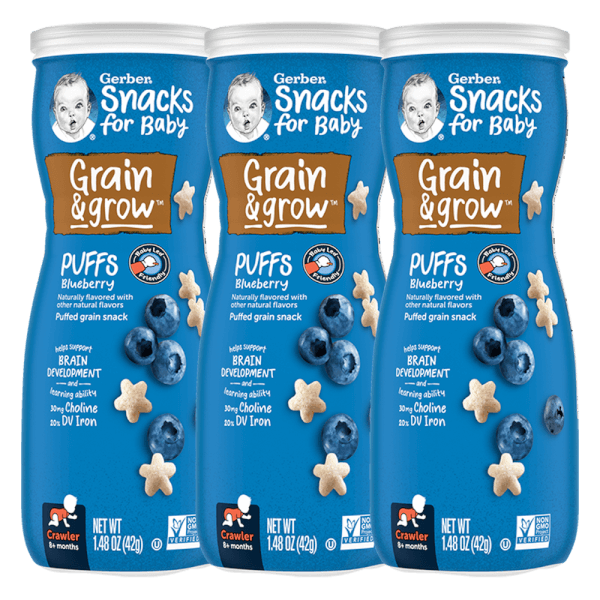 Combo 3 Bánh ăn dặm Gerber Puffs Việt Quất