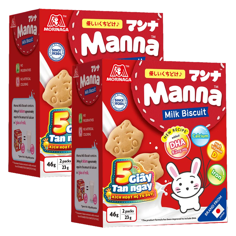 Combo 2 Bánh quy sữa Manna 52g