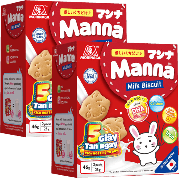 Combo 2 Bánh quy sữa Manna 52g